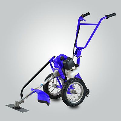 52cc hand push brush cutter 2 stroke grass trimmer with two wheels